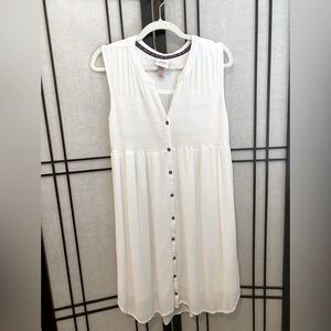 Knox Rose White Sleeveless Button Down Sundress